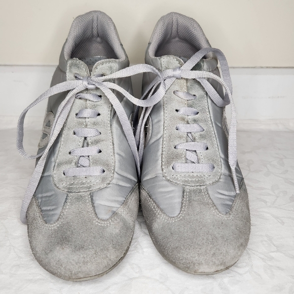 NoName Grey Leather Wedge Sneakers - Picture 5 of 11